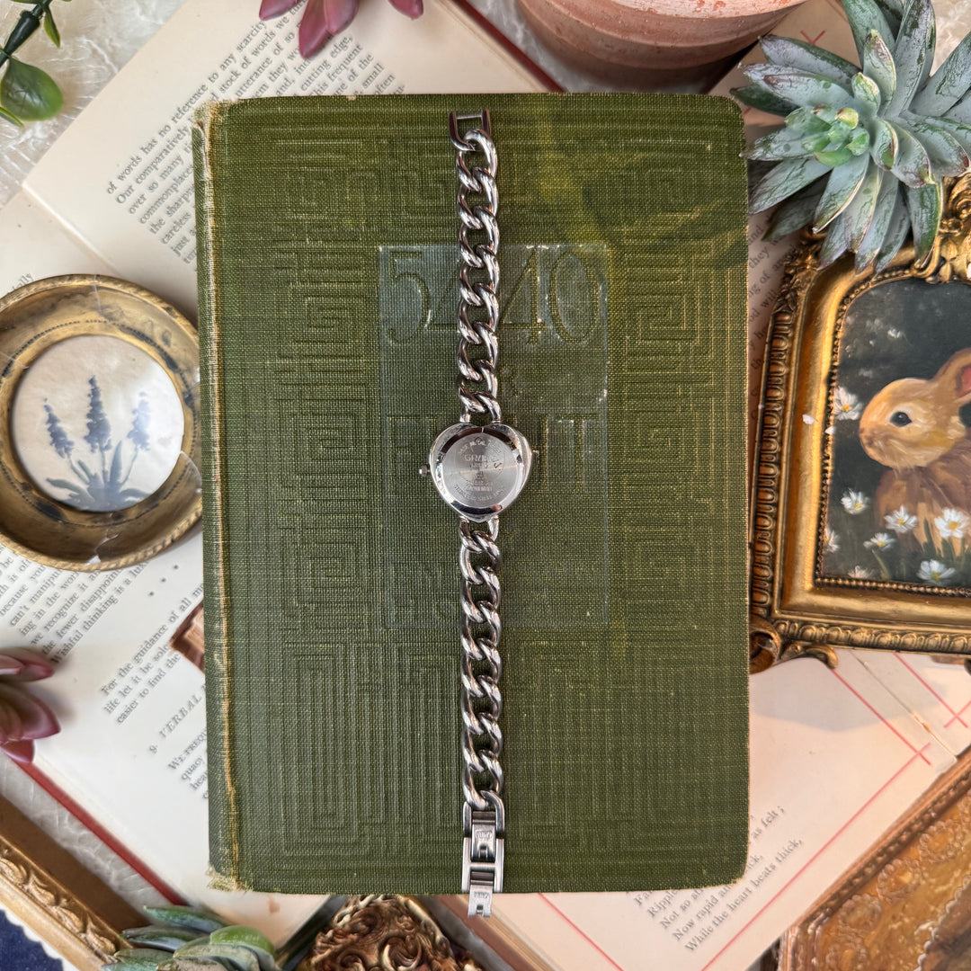 Silver Heart Watch with Rhinestones