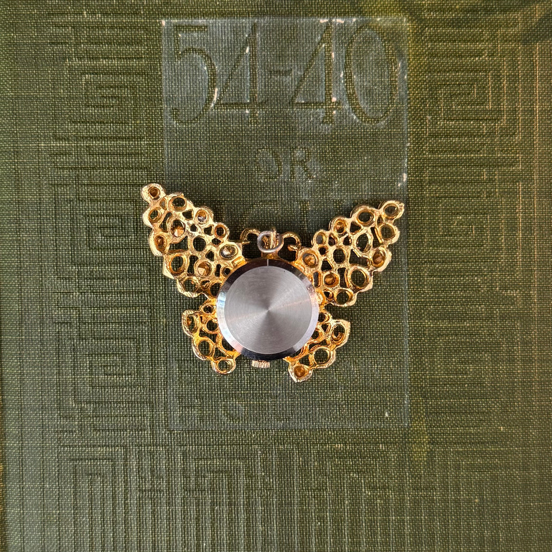 Gold Butterfly Pendant Watch