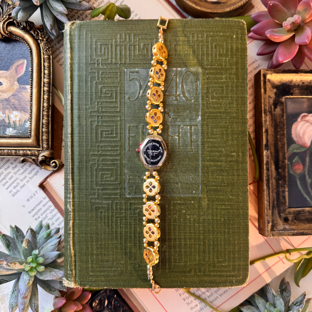 Gold Handmade Beaded Watch