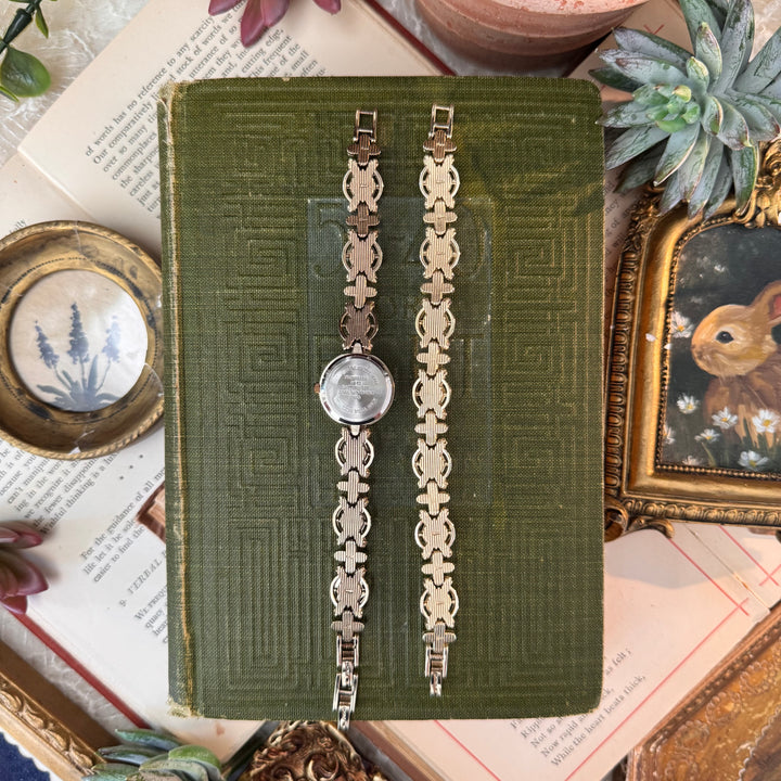 Gold Pearl Watch with Matching Bracelet