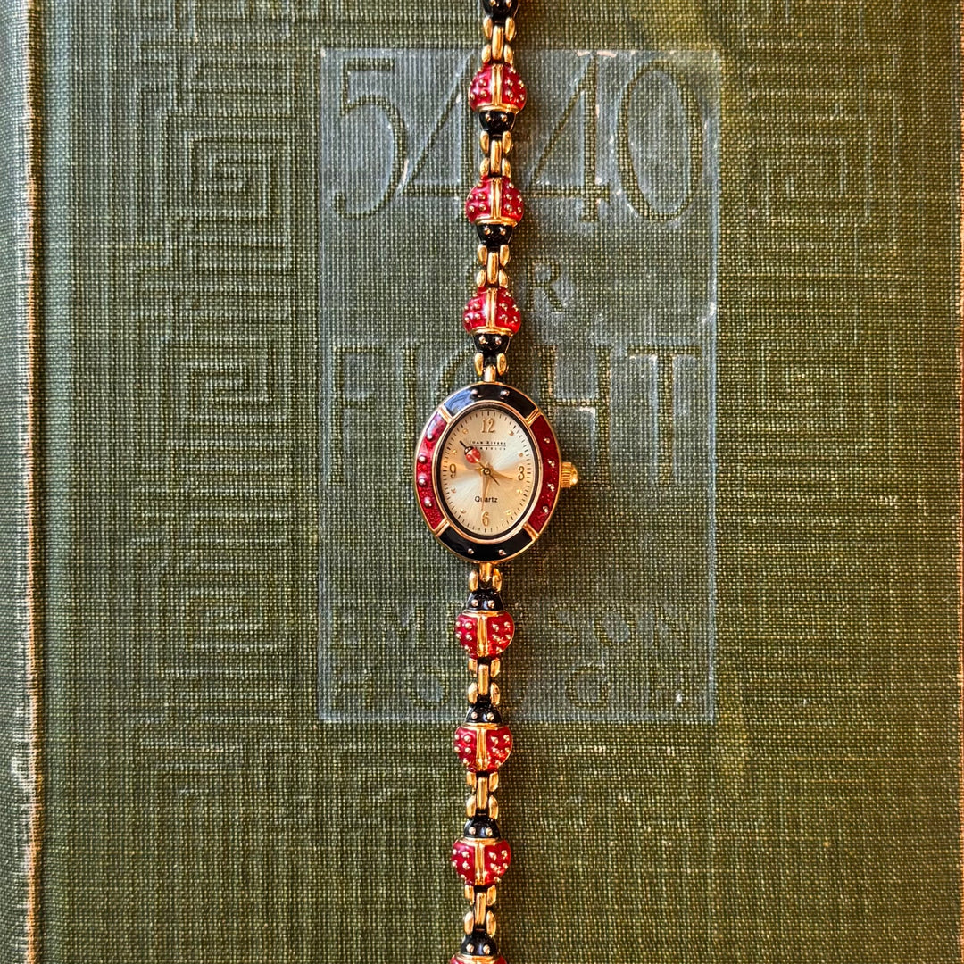 Rare Gold Joan Rivers Lady Bug Watch
