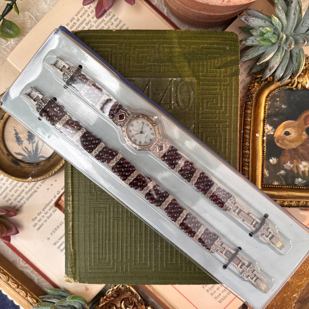 Silver Beaded Watch with Matching Bracelet