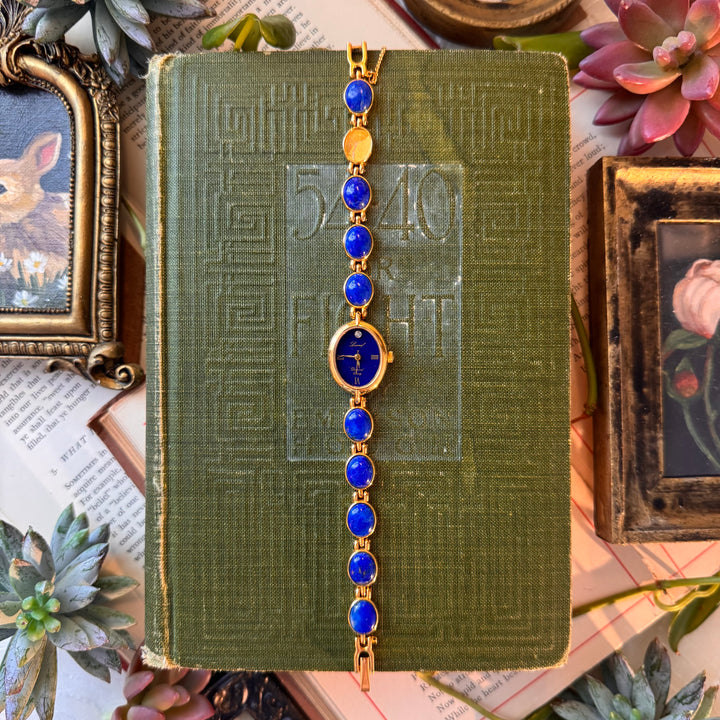 Gold watch with Blue Accents