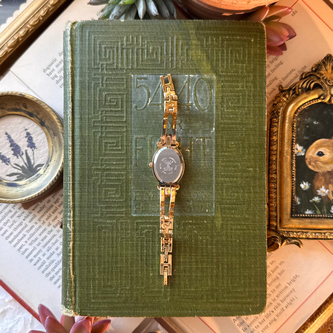 Gold Butterfly Watch with Rhinestones