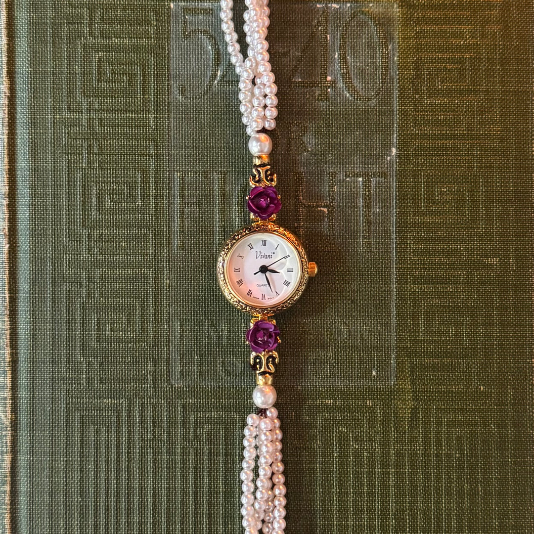Rare Gold Pearl & Rose Watch