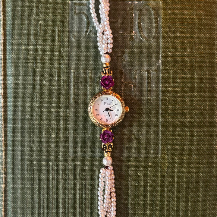 Rare Gold Pearl & Rose Watch