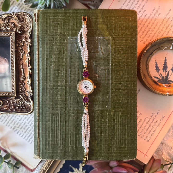 Rare Gold Pearl & Rose Watch
