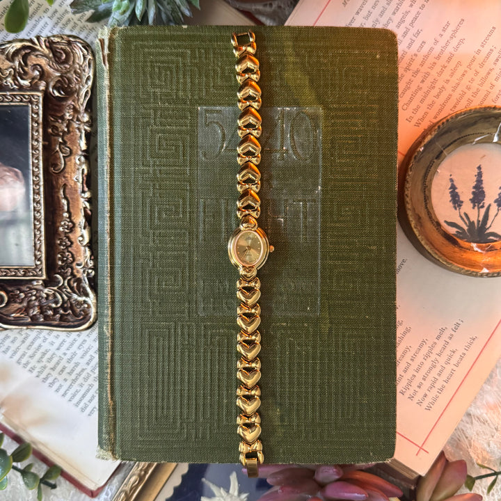 Gold Heart & Bow Watch