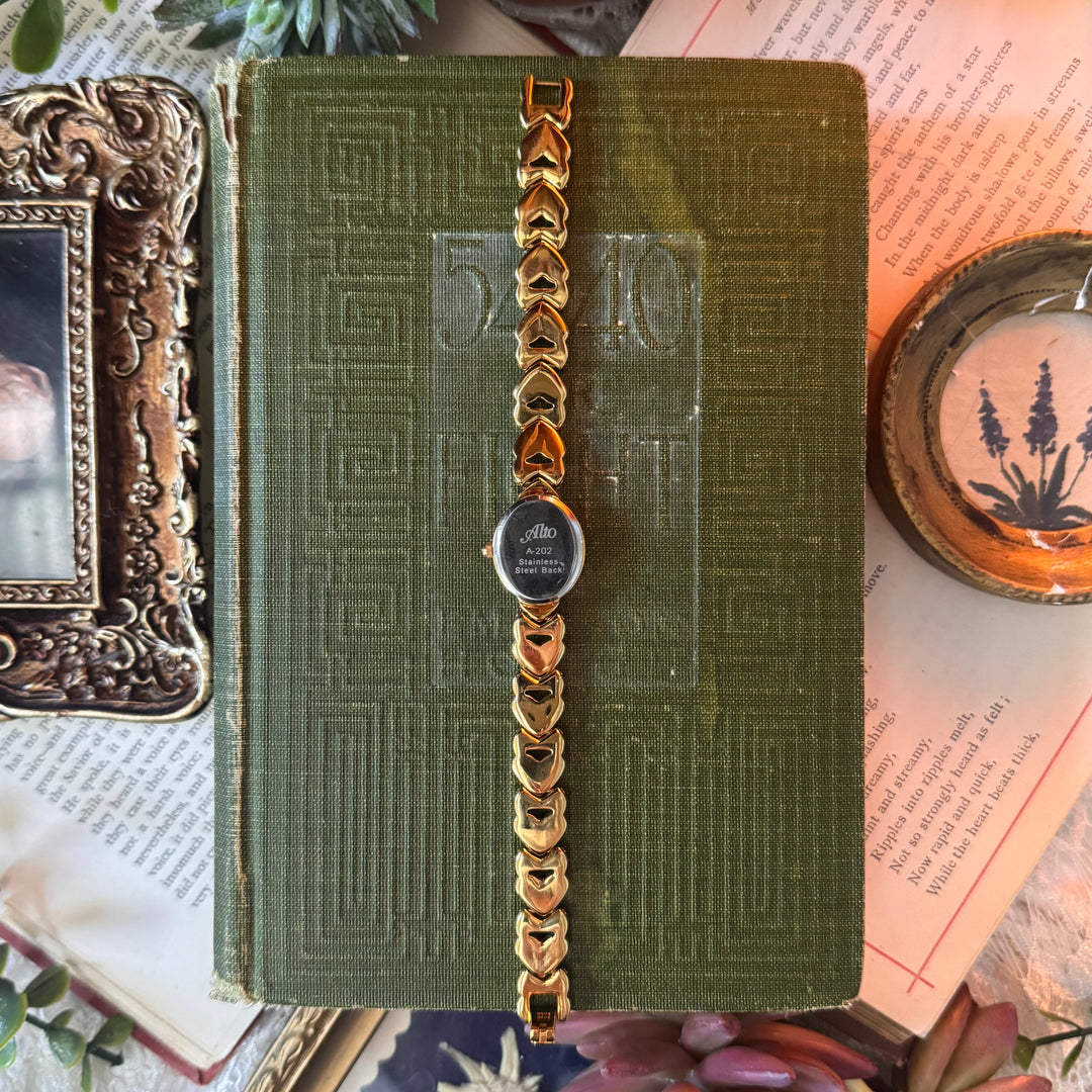 Gold Heart & Bow Watch