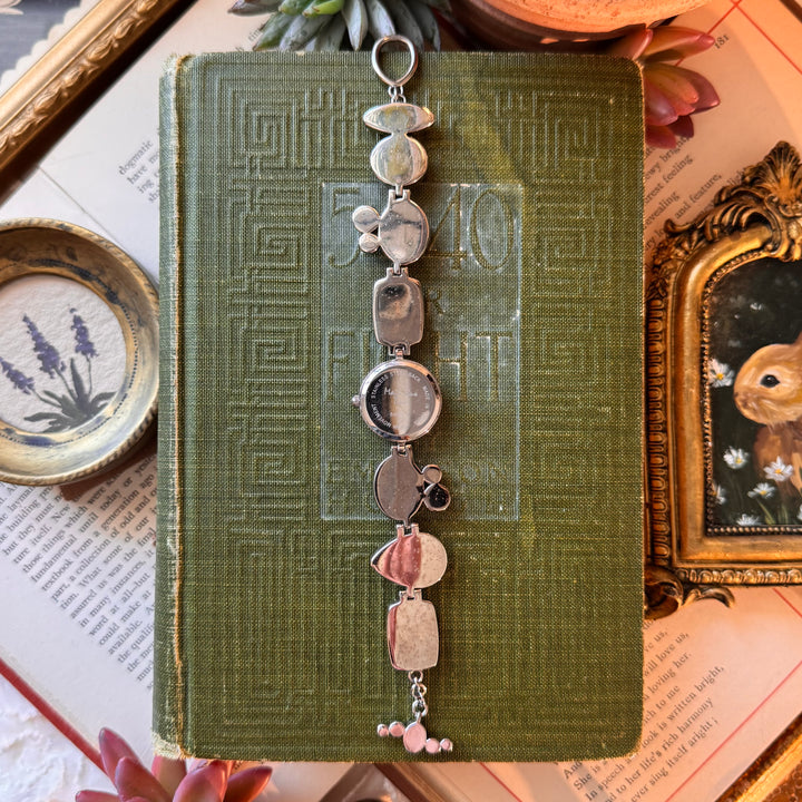 Gold Watch with Multicolored Stones