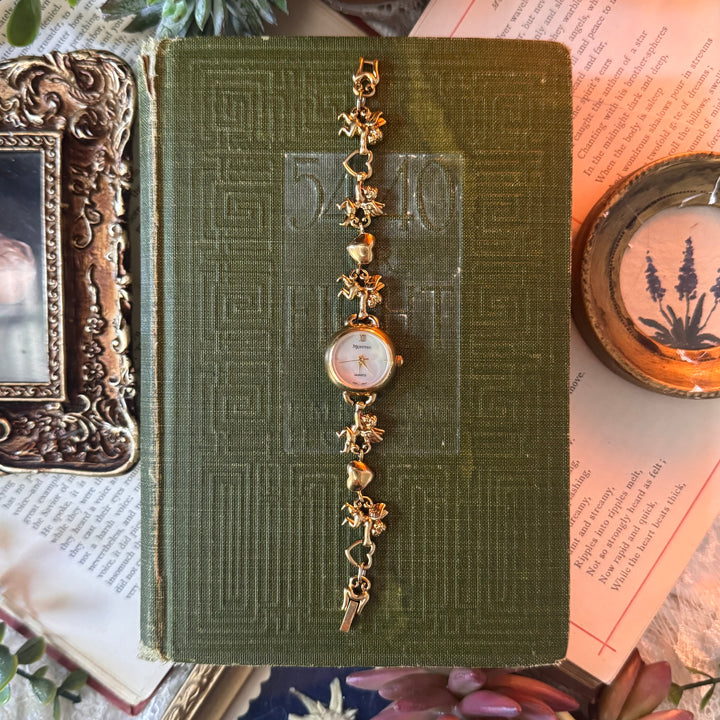 Rare Gold & Heart Charm Watch