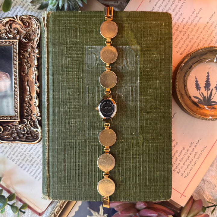Repurposed Gold Italian Micro-Mosiac Floral Watch