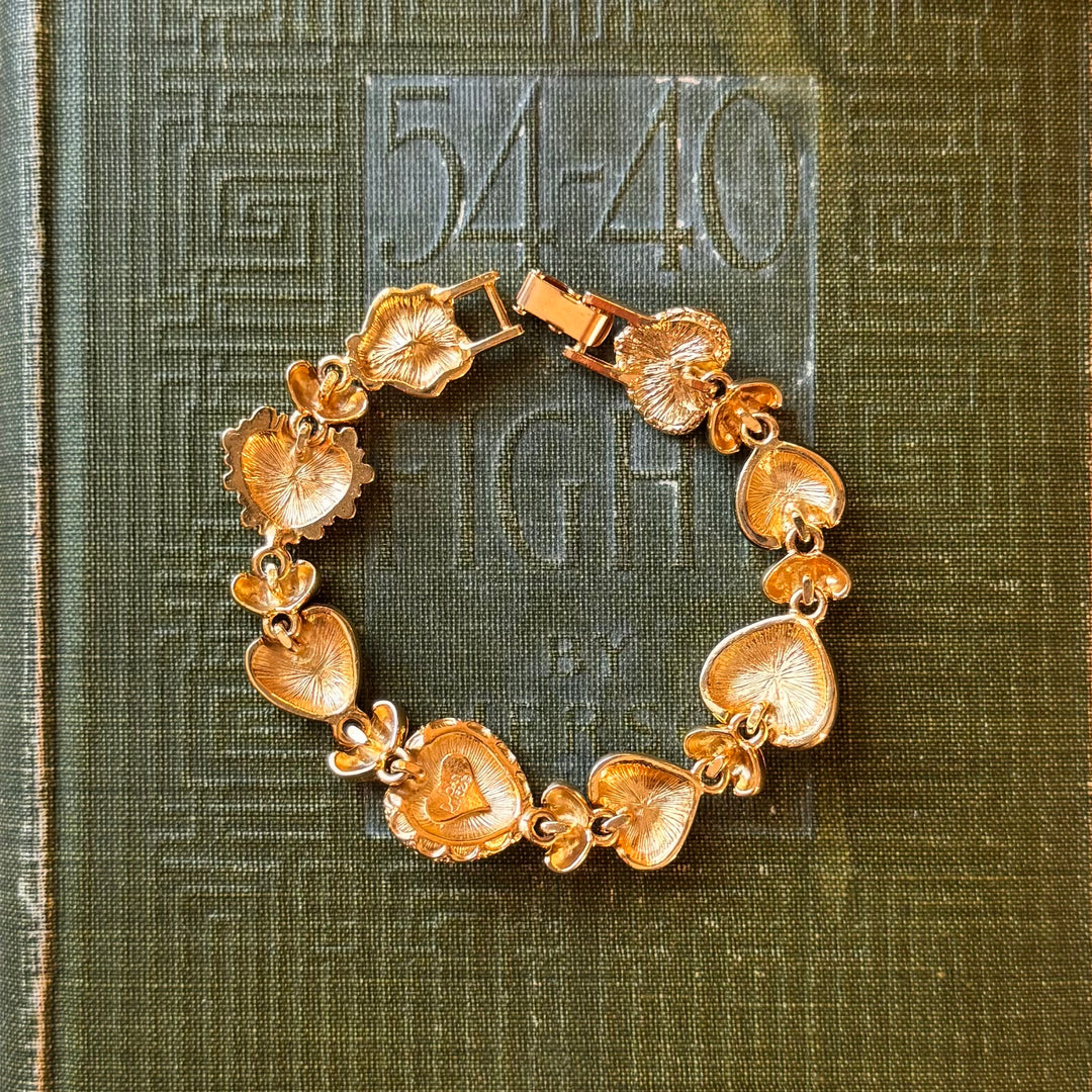 Rare Gold Joan Rivers Heart Enamel Bracelet