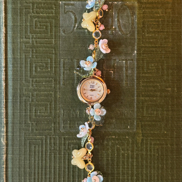 Handmade Gold Floral & Butterfly Watch