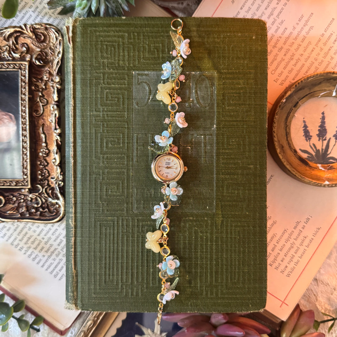 Handmade Gold Floral & Butterfly Watch