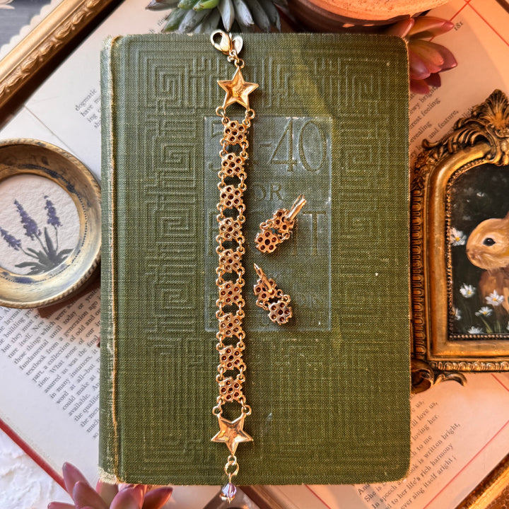 Rare Gold Kirks Folly Bracelet & Earrings