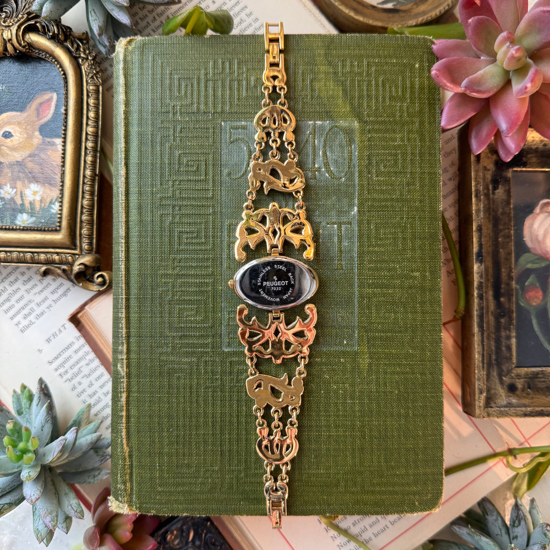 Gold Watch with Rhinestones