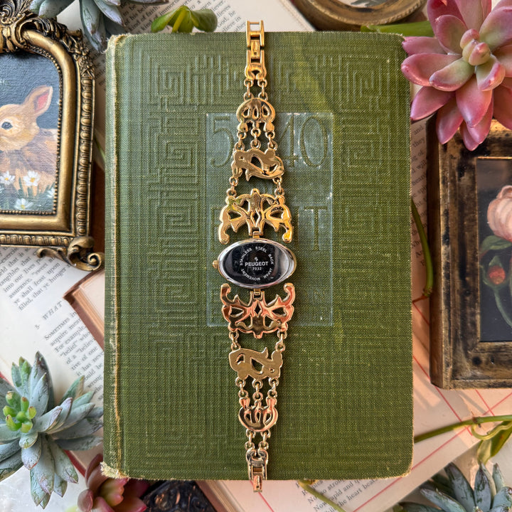 Gold Watch with Rhinestones