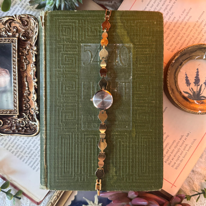 Gold Green Heart Watch