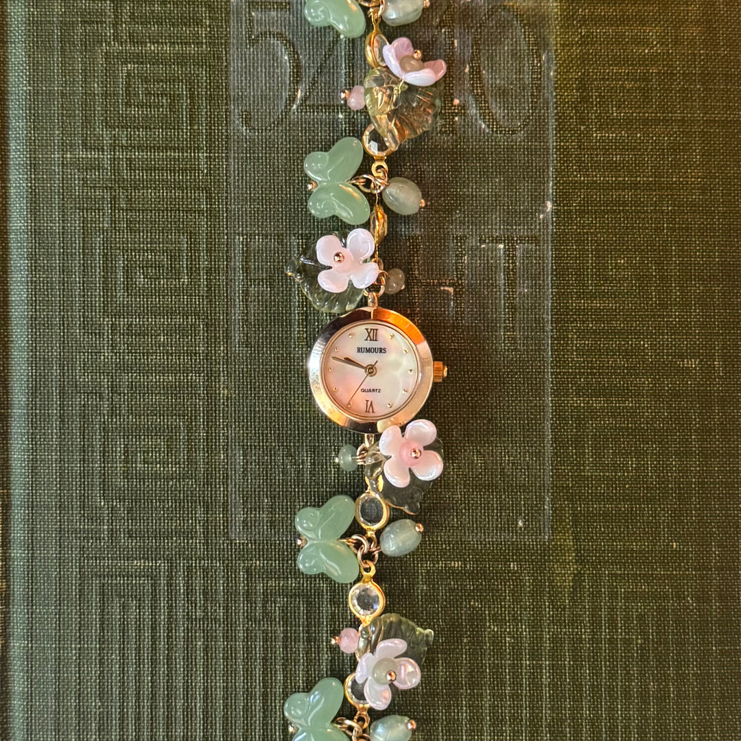 Handmade Gold Floral & Butterfly Watch