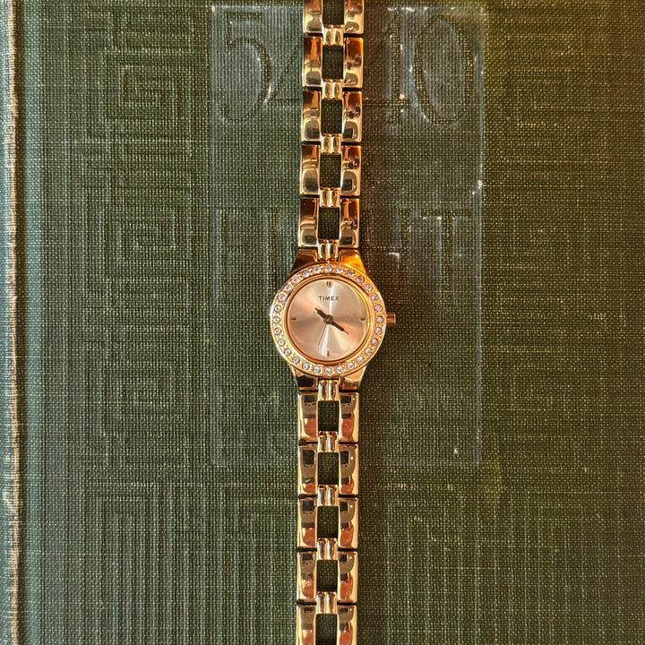 Gold Watch with Rhinestones