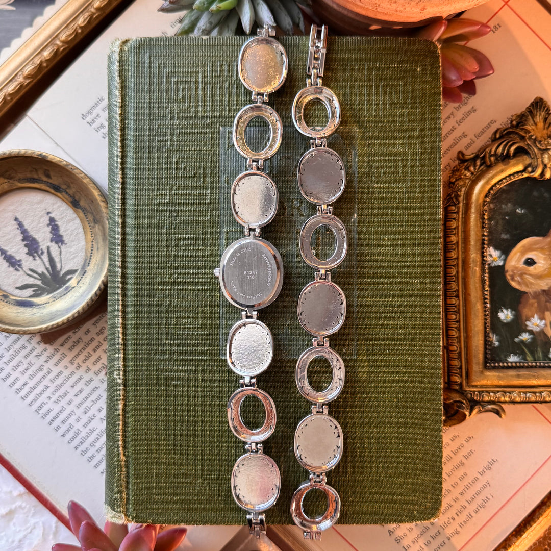 Silver Ornate Watch with Matching Bracelet