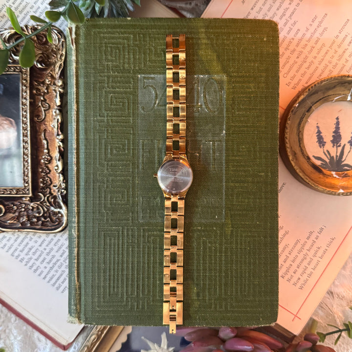 Gold Watch with Rhinestones