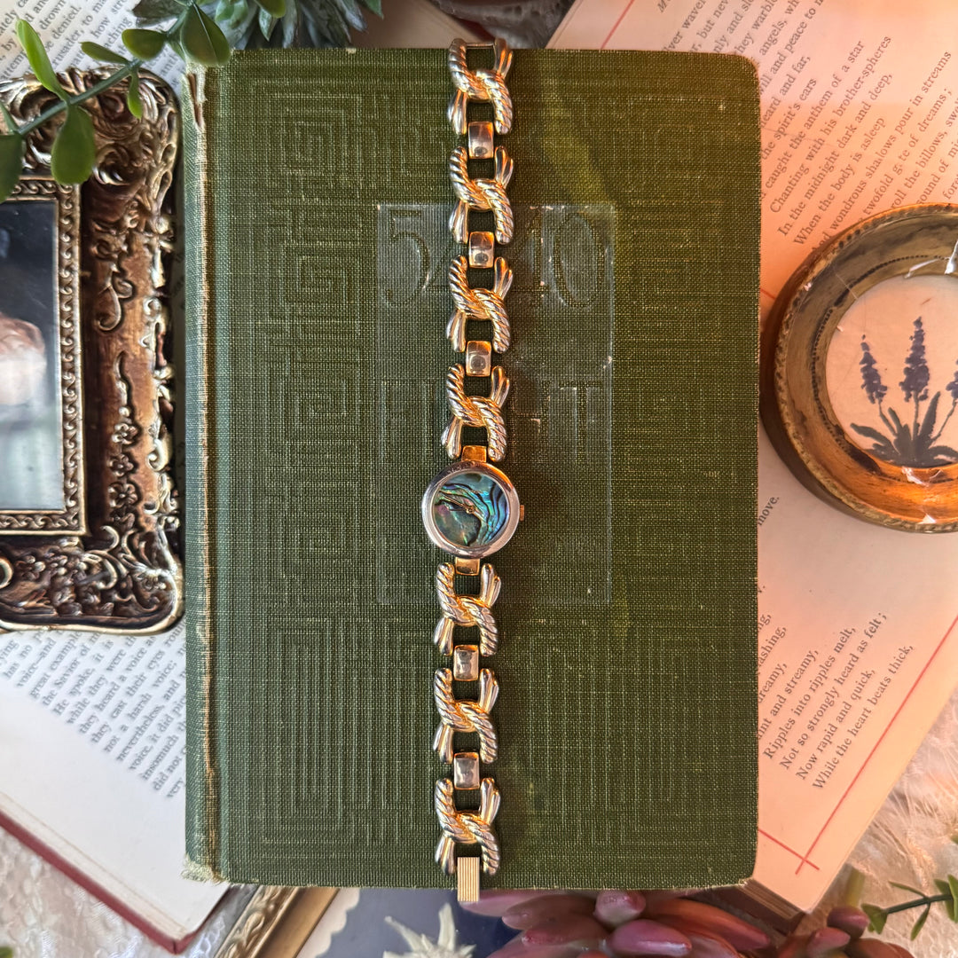 Gold Watch with Abalone Face
