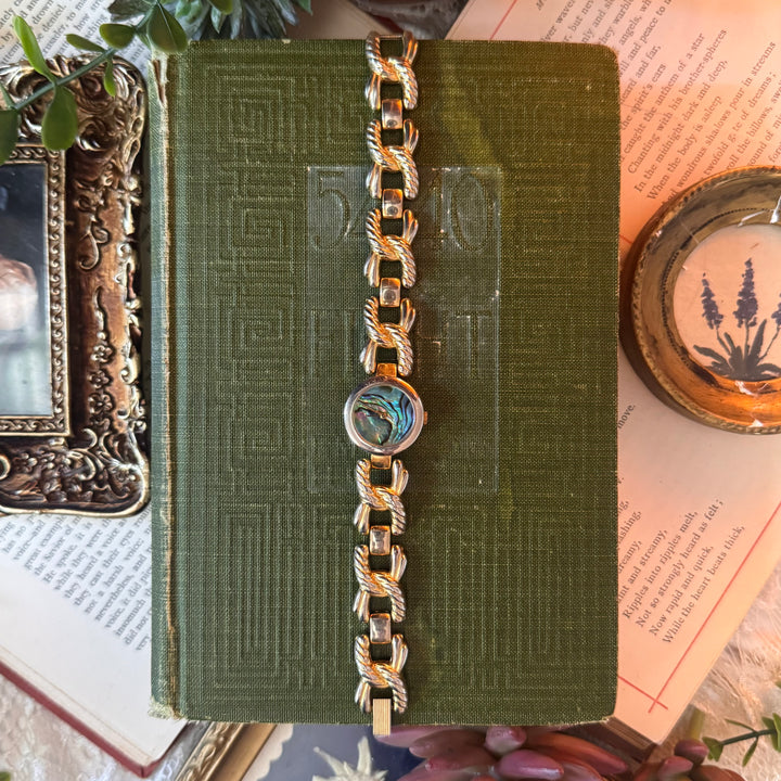 Gold Watch with Abalone Face