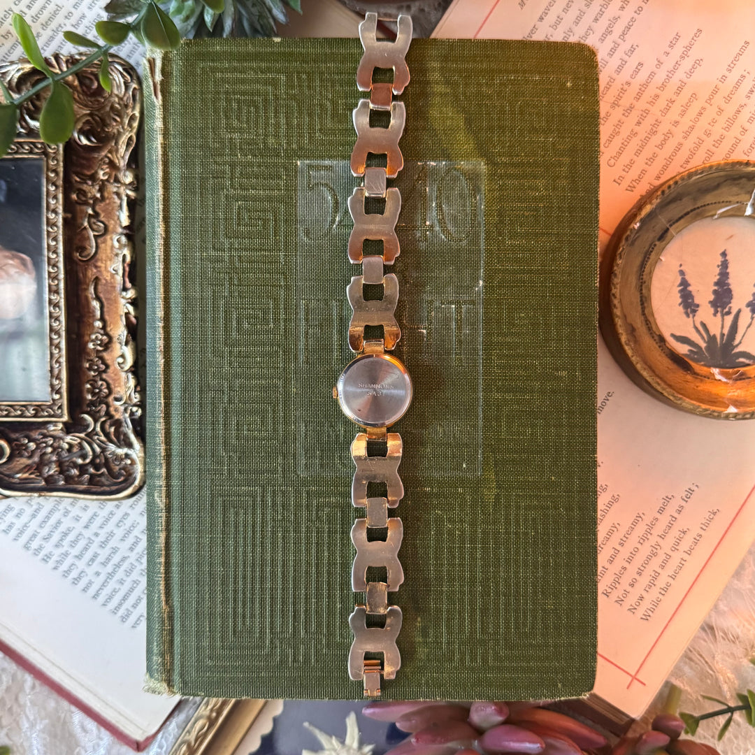 Gold Watch with Abalone Face