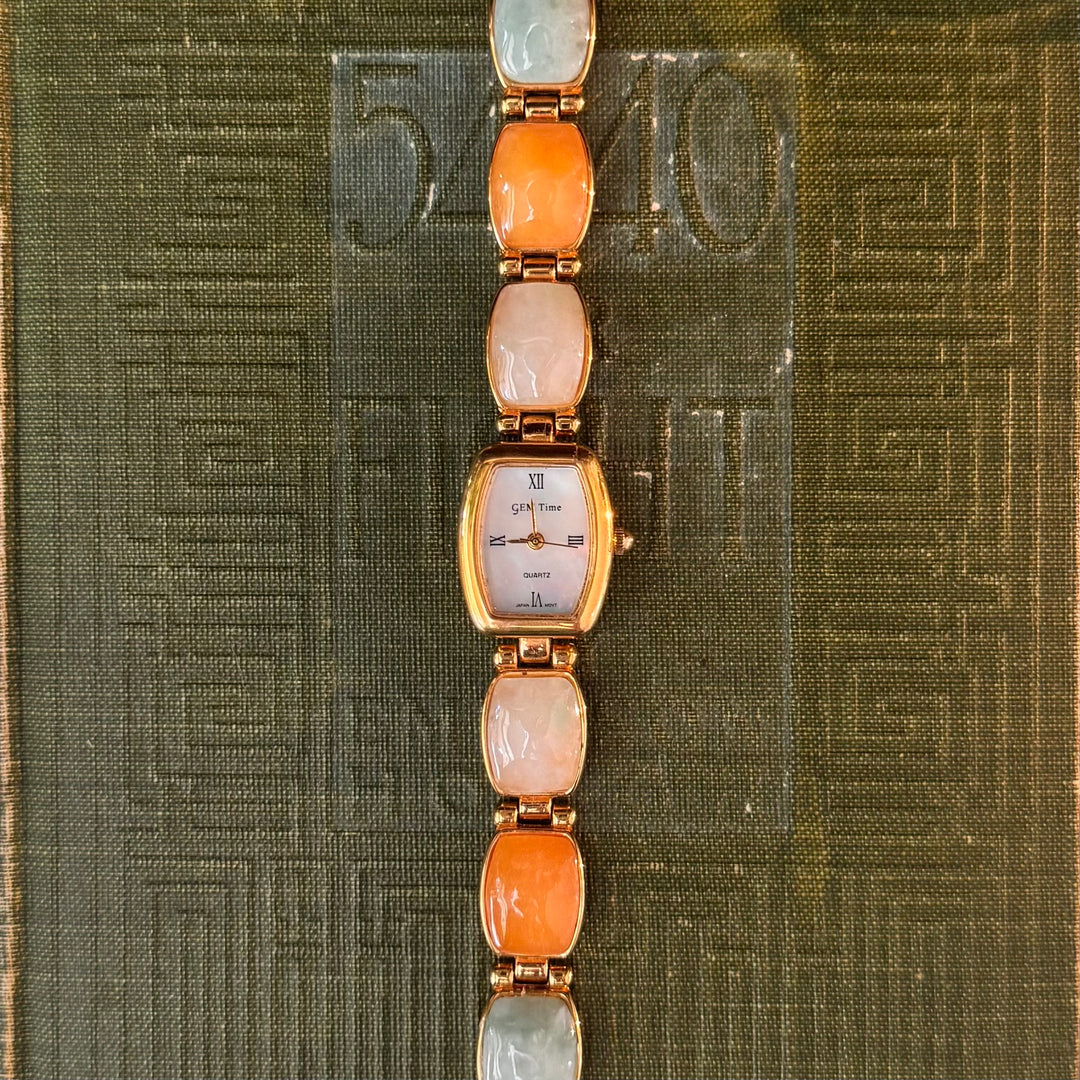 Gold Watch with Cabochon Stones
