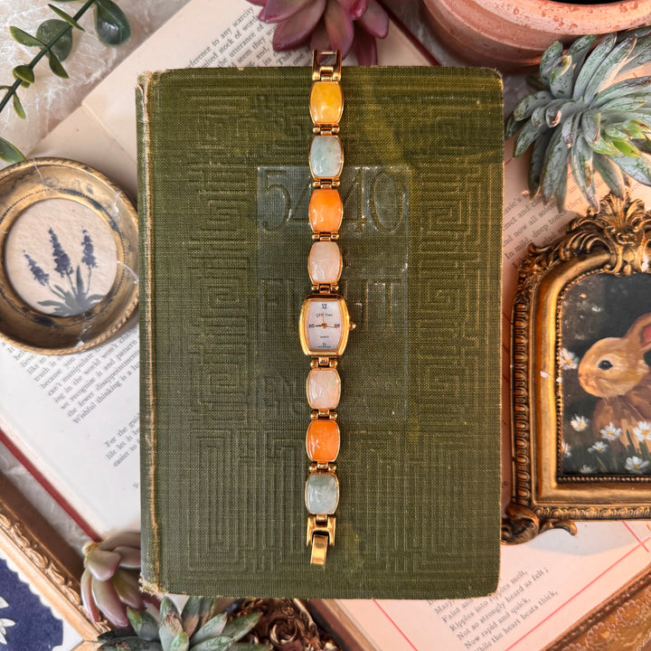 Gold Watch with Cabochon Stones