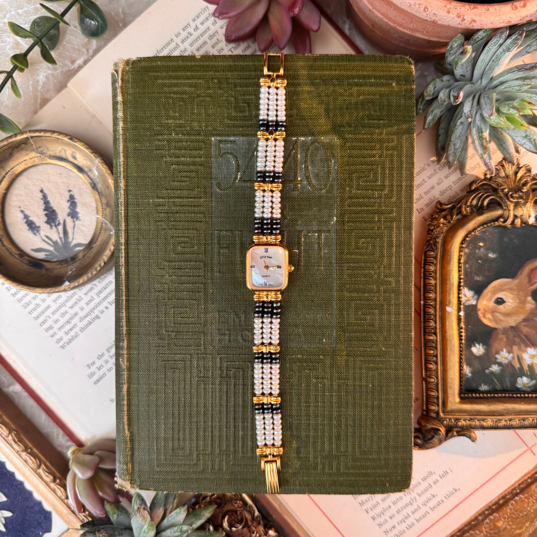 Gold Beaded Watch
