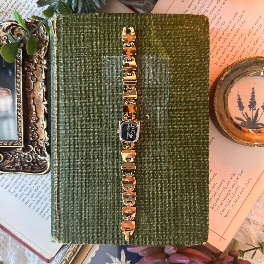 Gold Watch with Green Face