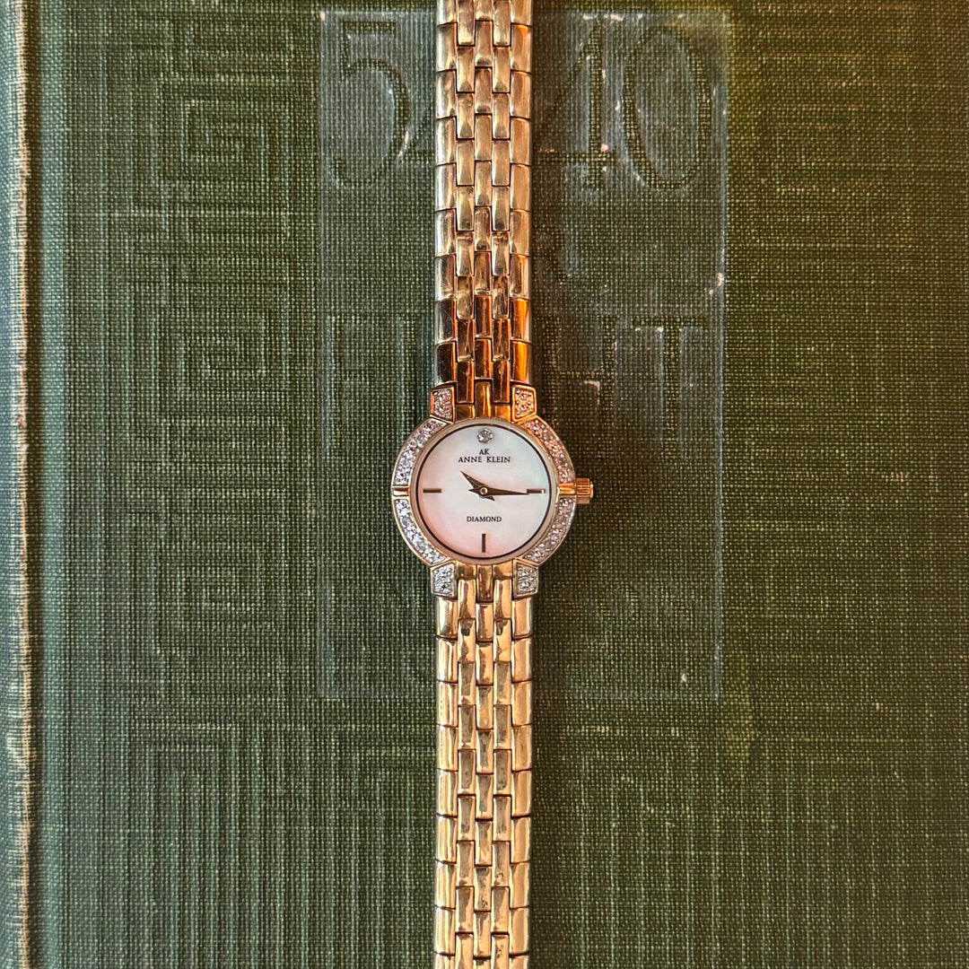 Gold Watch with Rhinestones