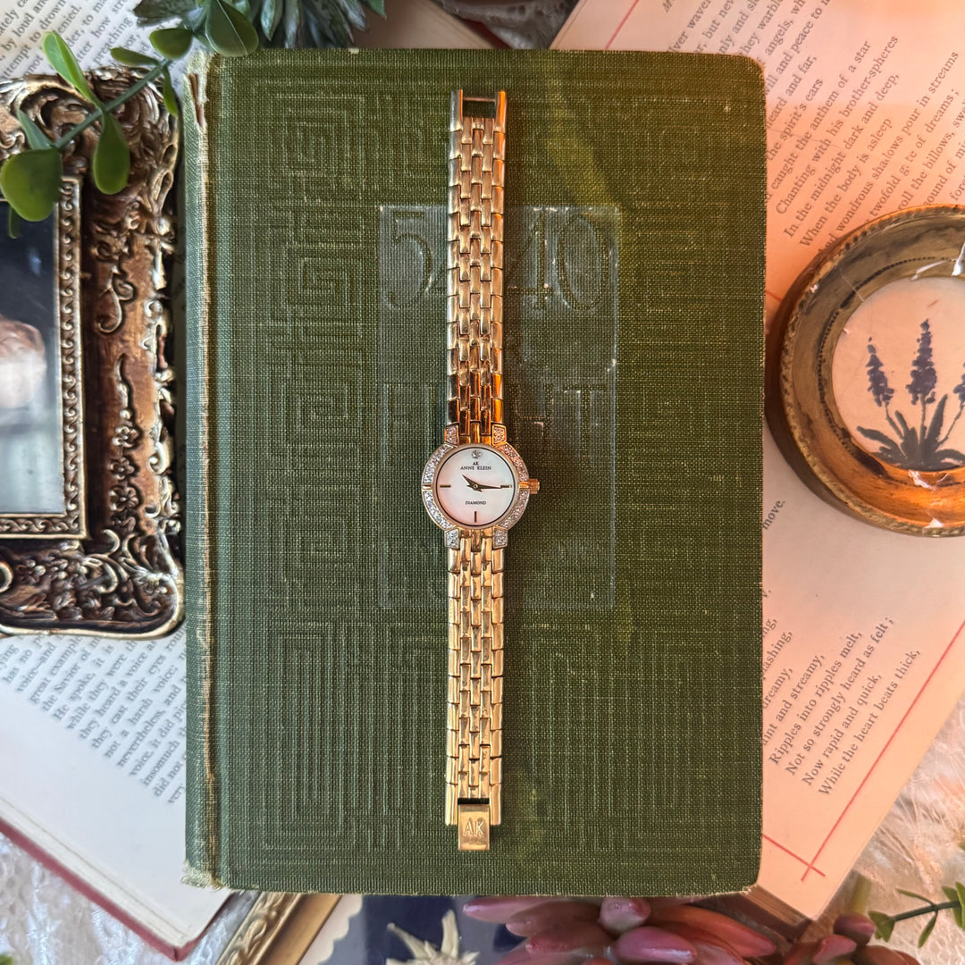 Gold Watch with Rhinestones