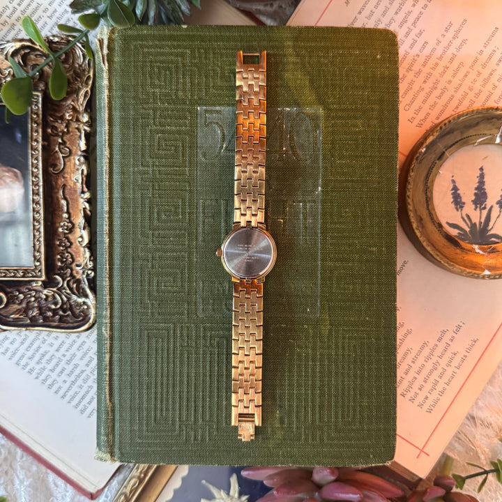 Gold Watch with Rhinestones