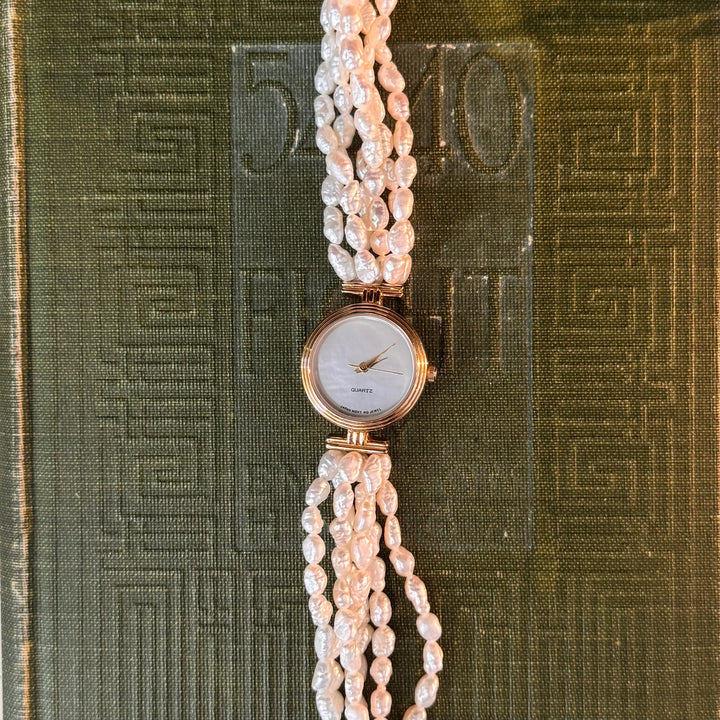 Gold Rice Bead Pearl Watch