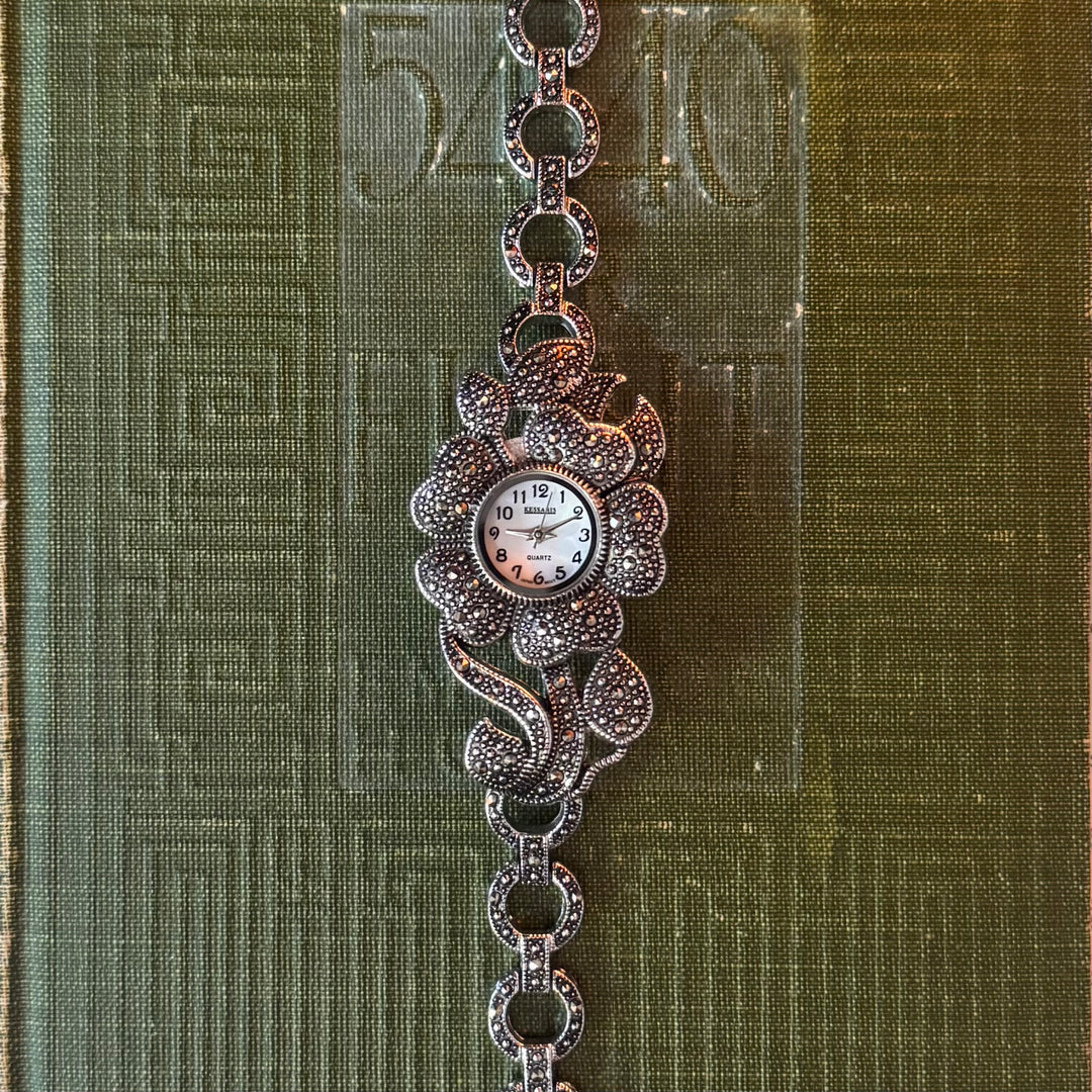 Silver Floral Watch