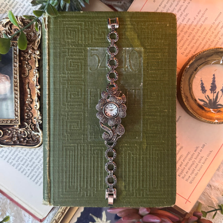 Silver Floral Watch