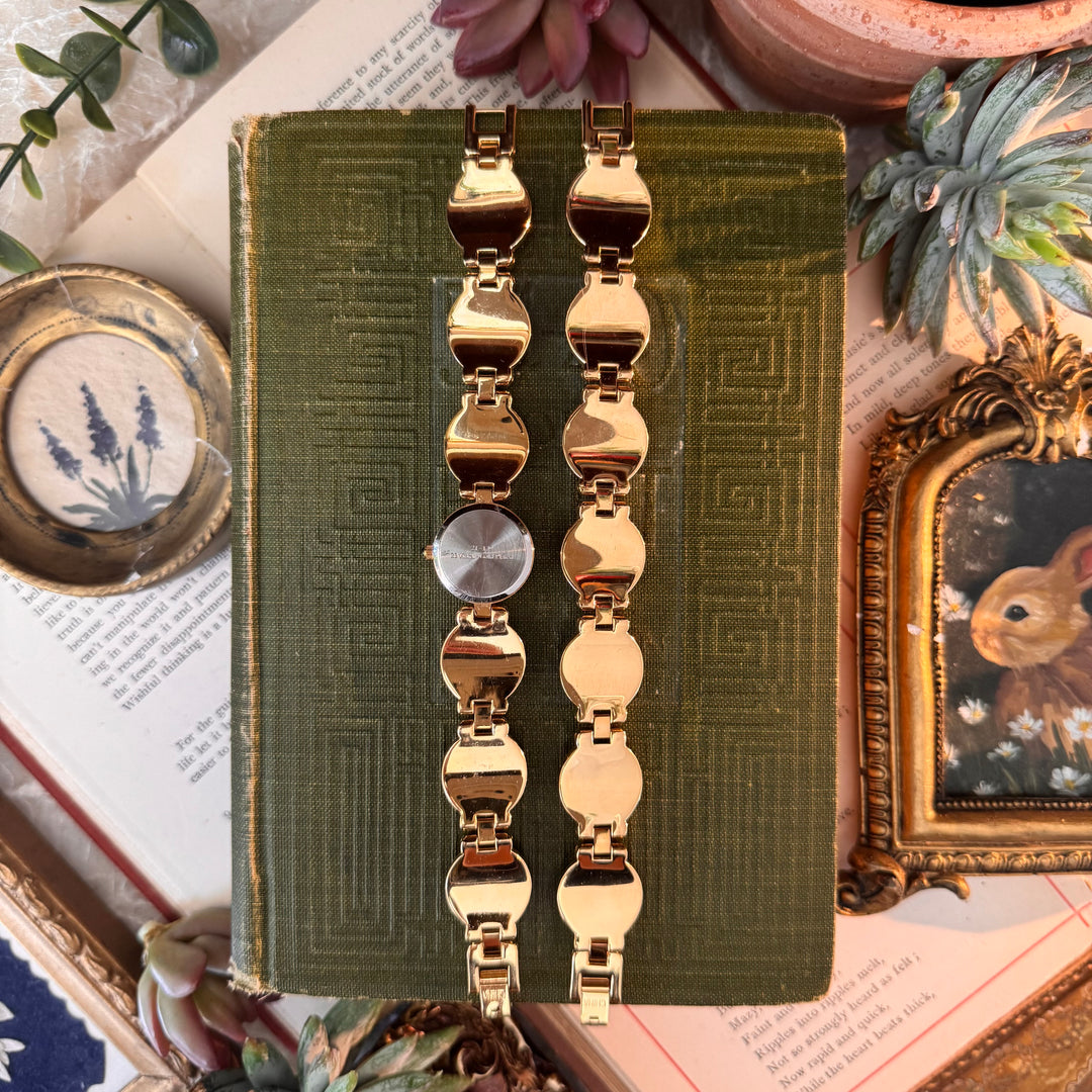 Gold Cameo Watch with Matching Bracelet