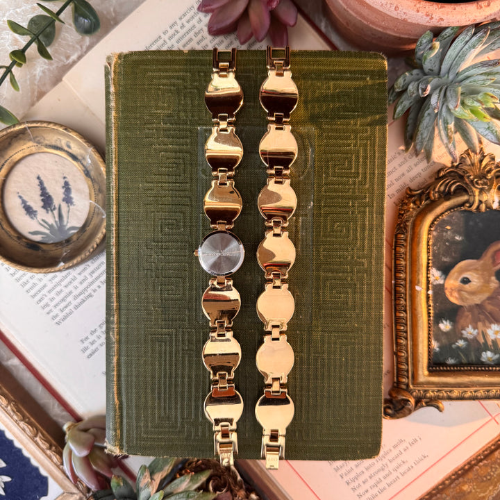Gold Cameo Watch with Matching Bracelet