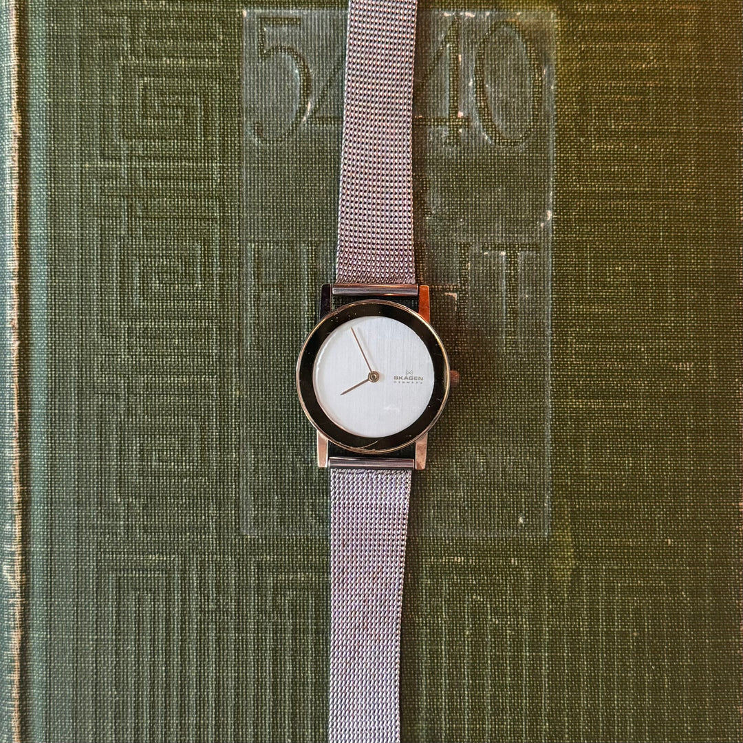Silver Watch with Grey Face