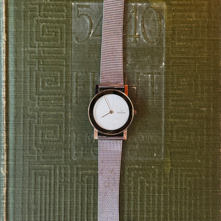 Silver Watch with Grey Face