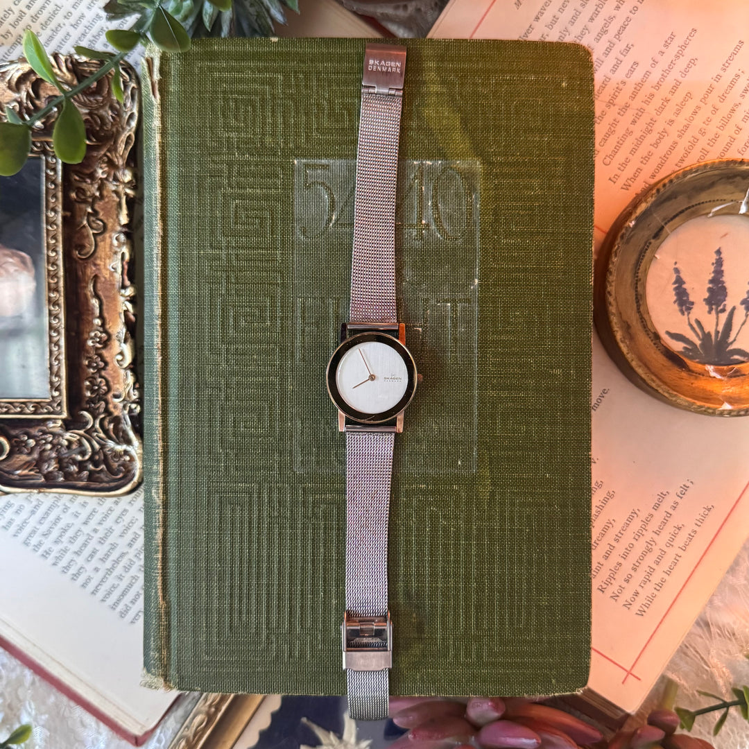 Silver Watch with Grey Face
