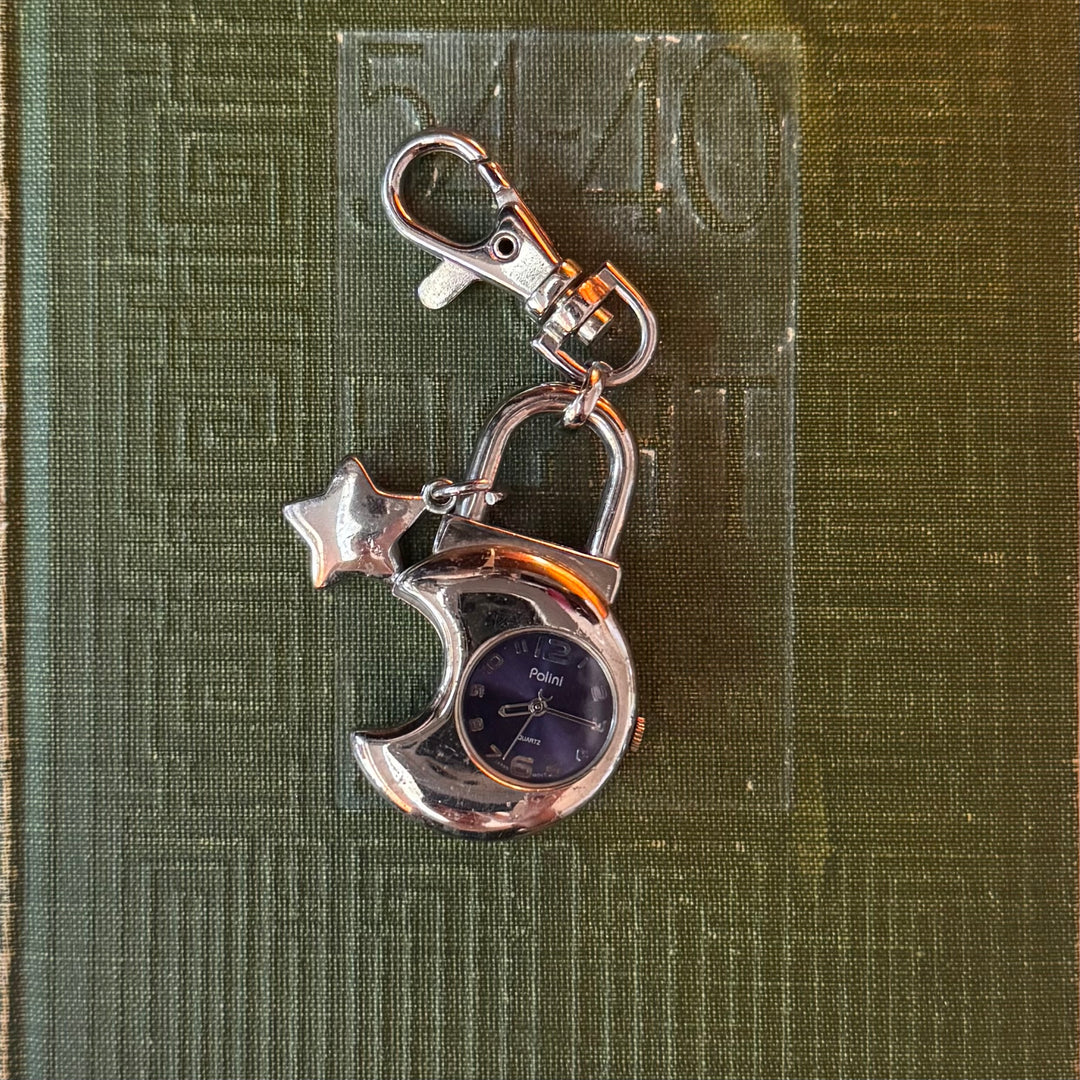 Silver Star & Moon Key Charm Watch Charm