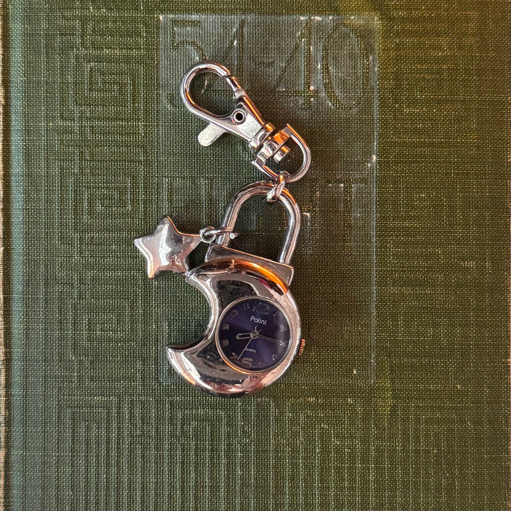 Silver Star & Moon Key Charm Watch Charm