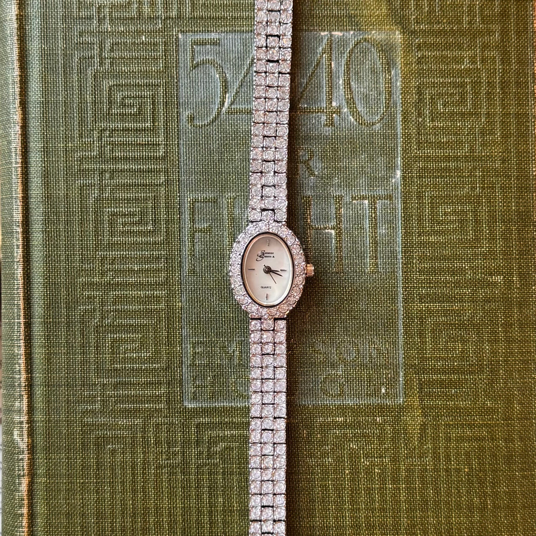 Silver Watch with Rhinestones