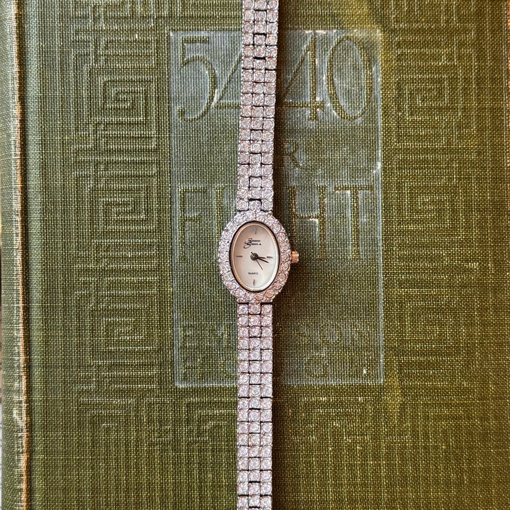 Silver Watch with Rhinestones