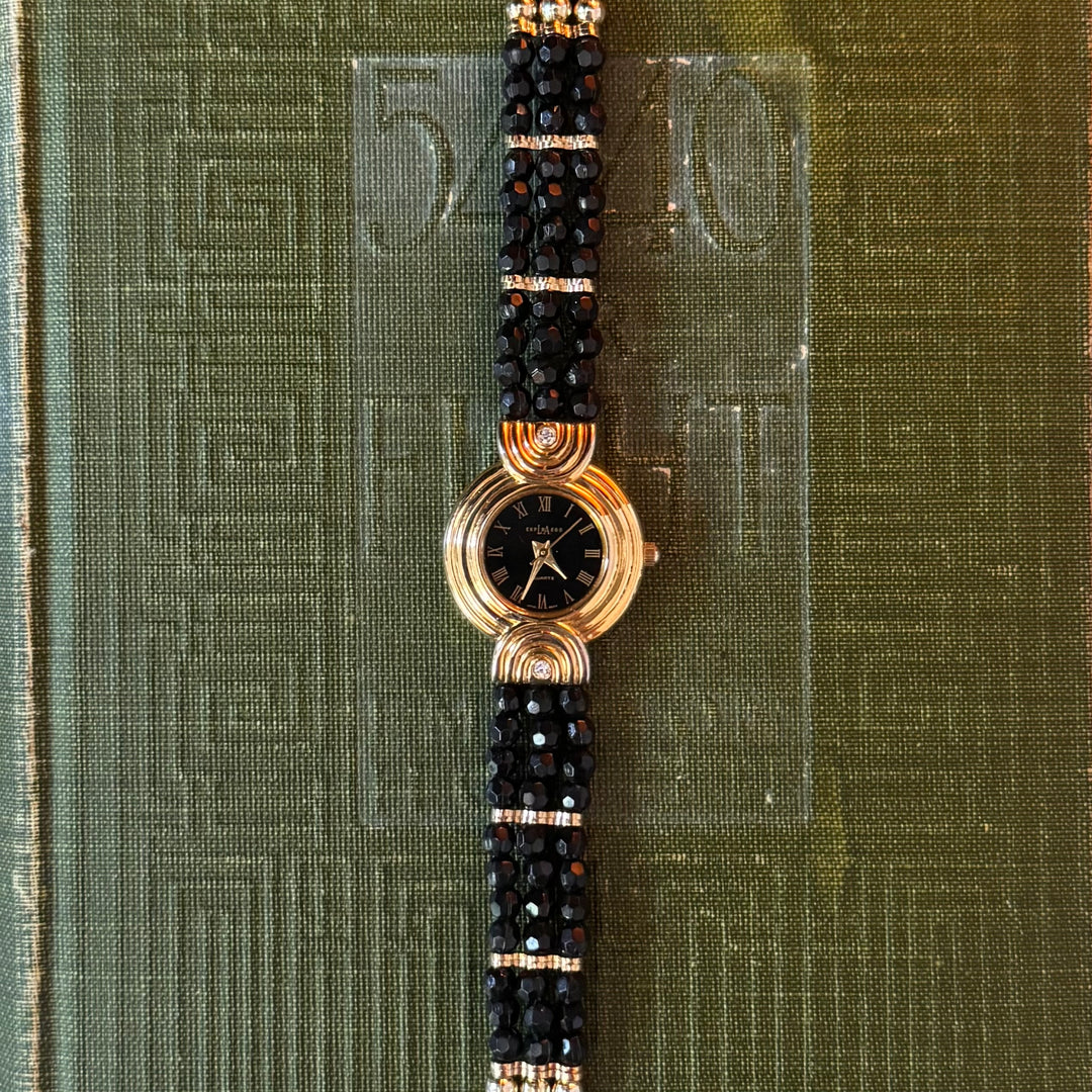 Gold Beaded Watch